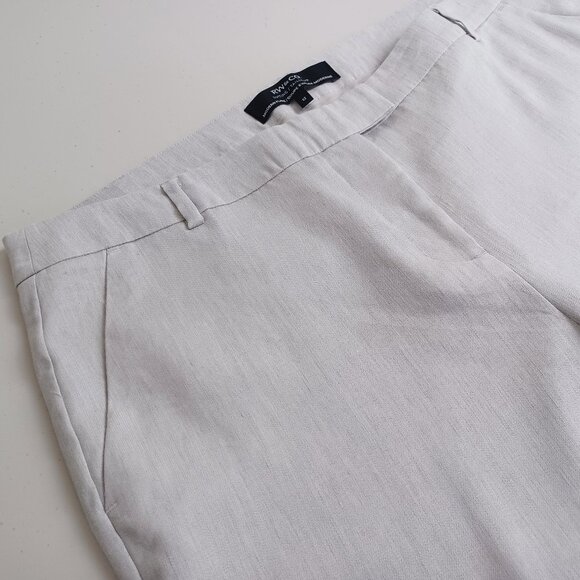 RW&CO. Taupe Linen Blend Modern Flare Suit Pants - Picture 3 of 16